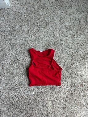 Garage Red Cutout Crop Tank Top